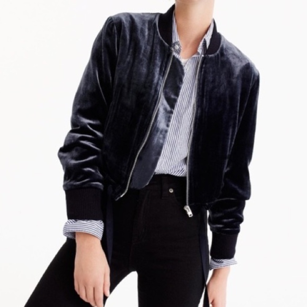 J.Crew Velvet Bomber Jacket